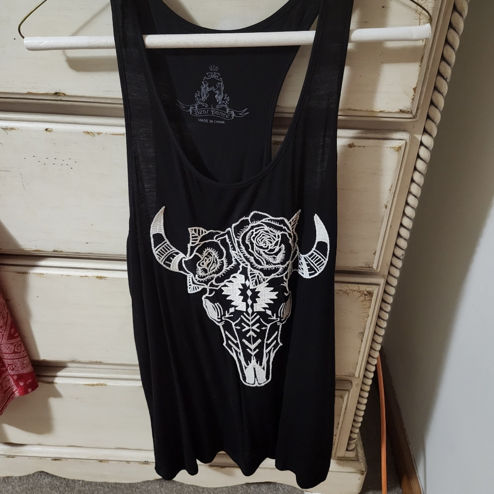 Womens bull skull tanktop